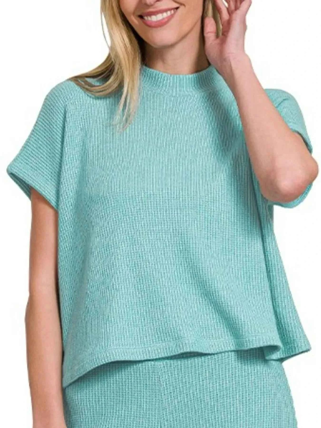 Zenana Sweater Boxy Top & Long Pants Set