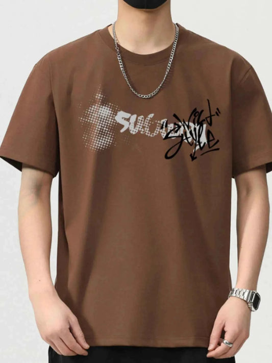 Men's Full Size Round Neck Short Sleeve T-Shirt Plus Size