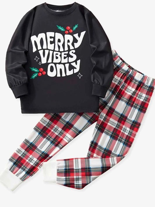 Children's Merry Vibes Only Christmas Pajama Set