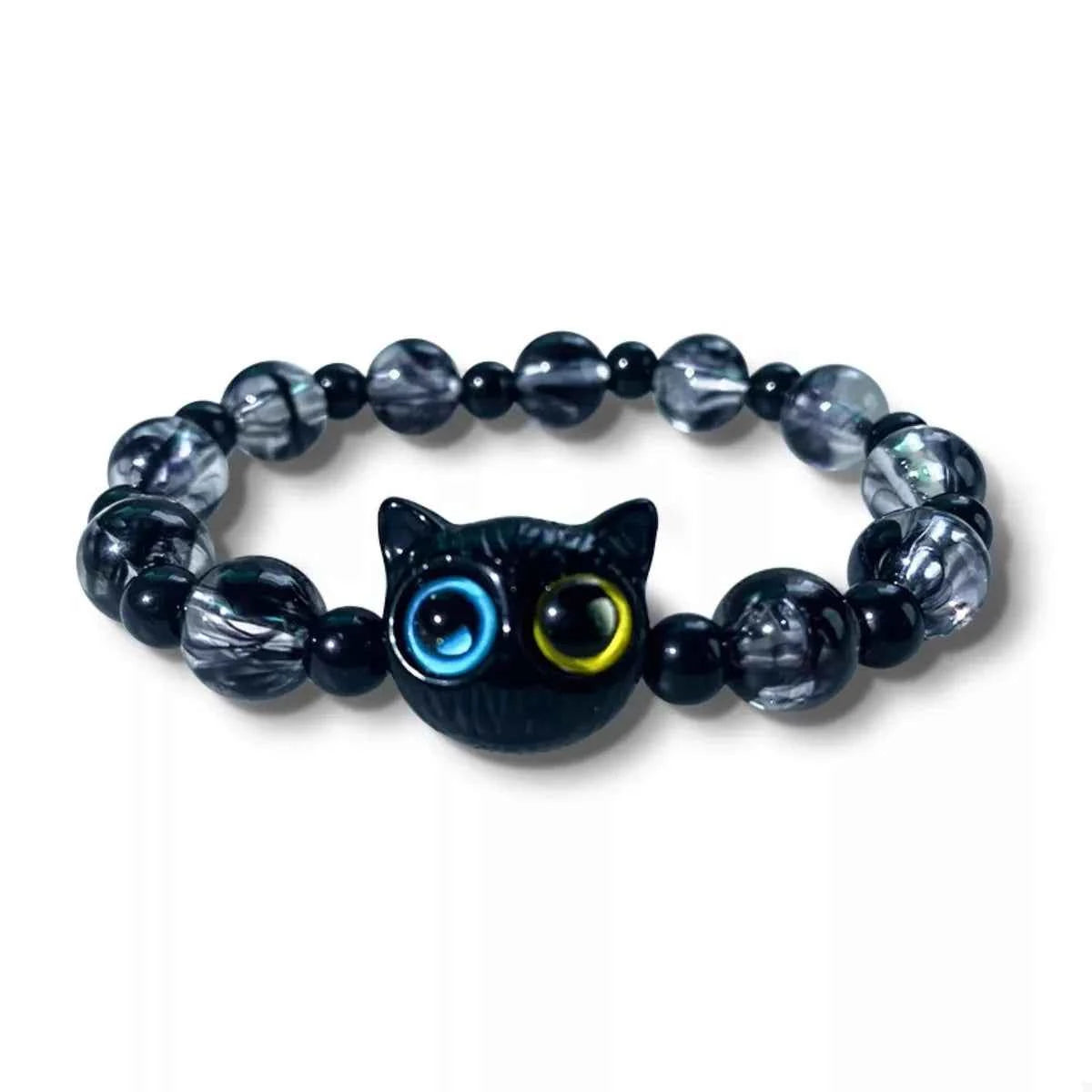 Bead Cat Charm Bracelet