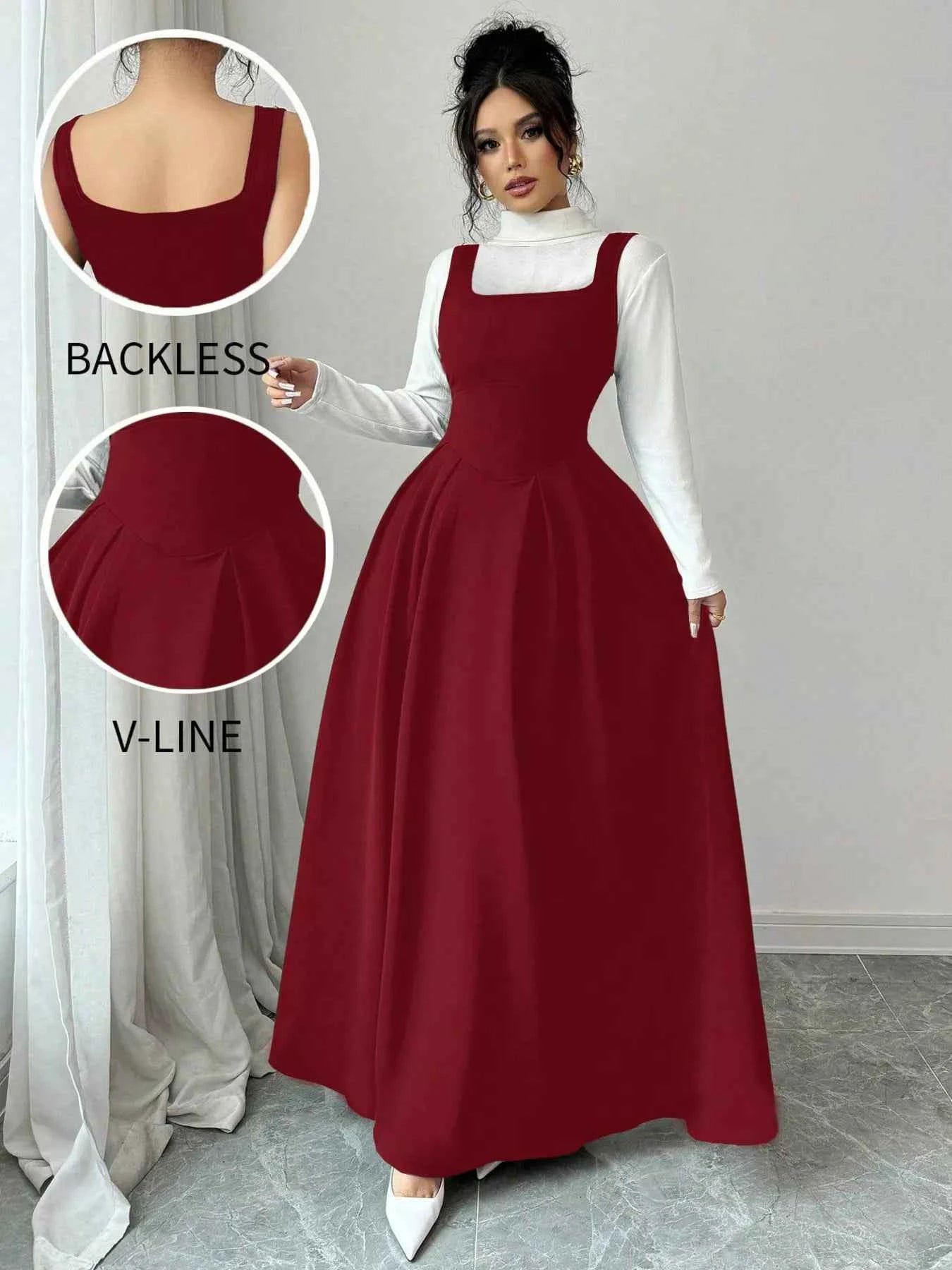 Square Neck Sleeveless Maxi Tank Dress