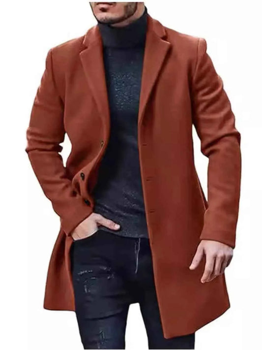 Men's Plus Size Classic Long Sleeve Overcoat