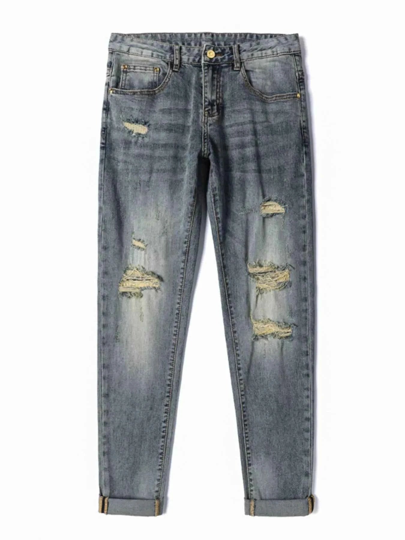 Men's Distressed Slim Fit Jeans