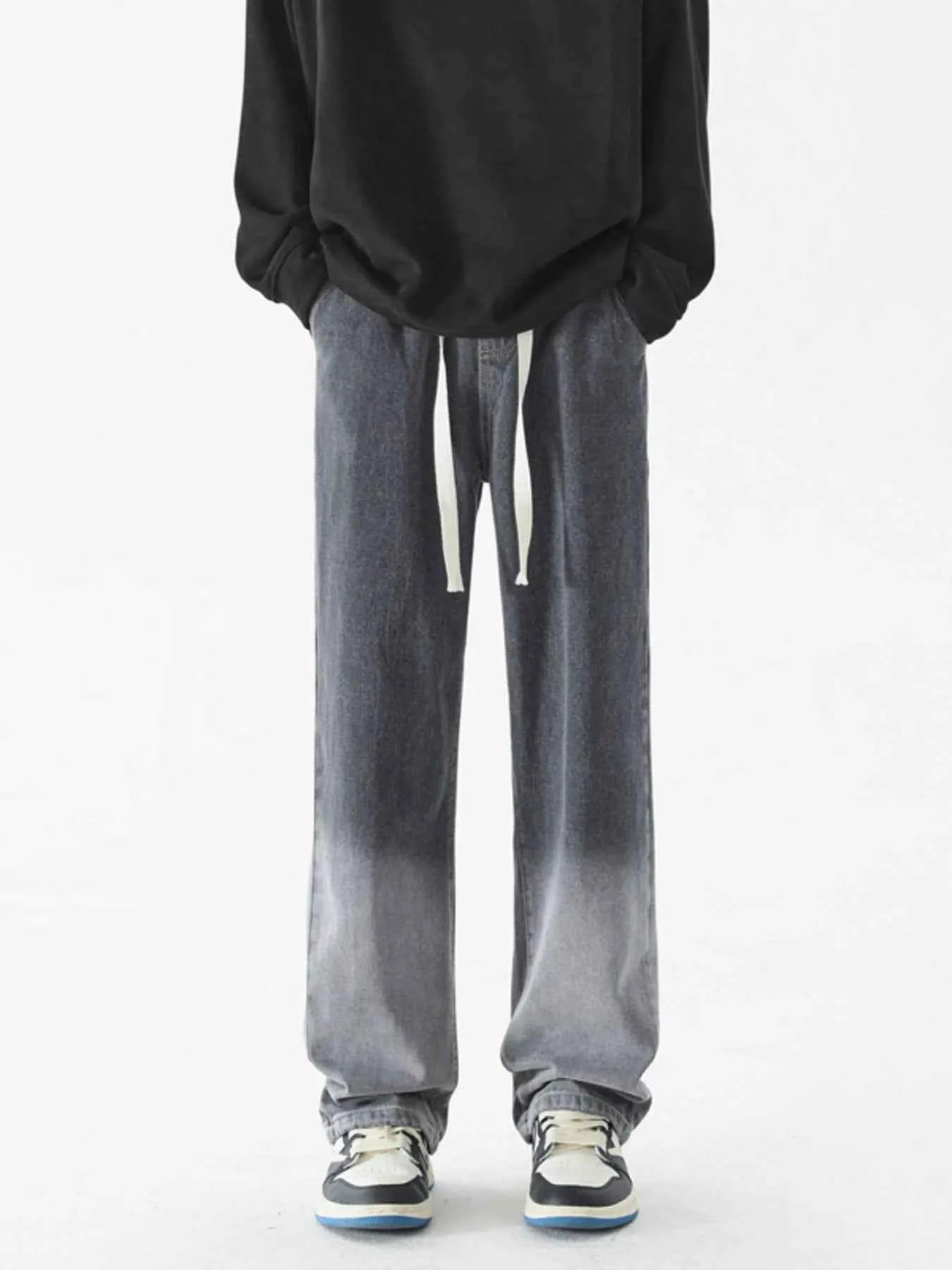 Men's Full Size Wide Leg Washed Jeans Plus Size