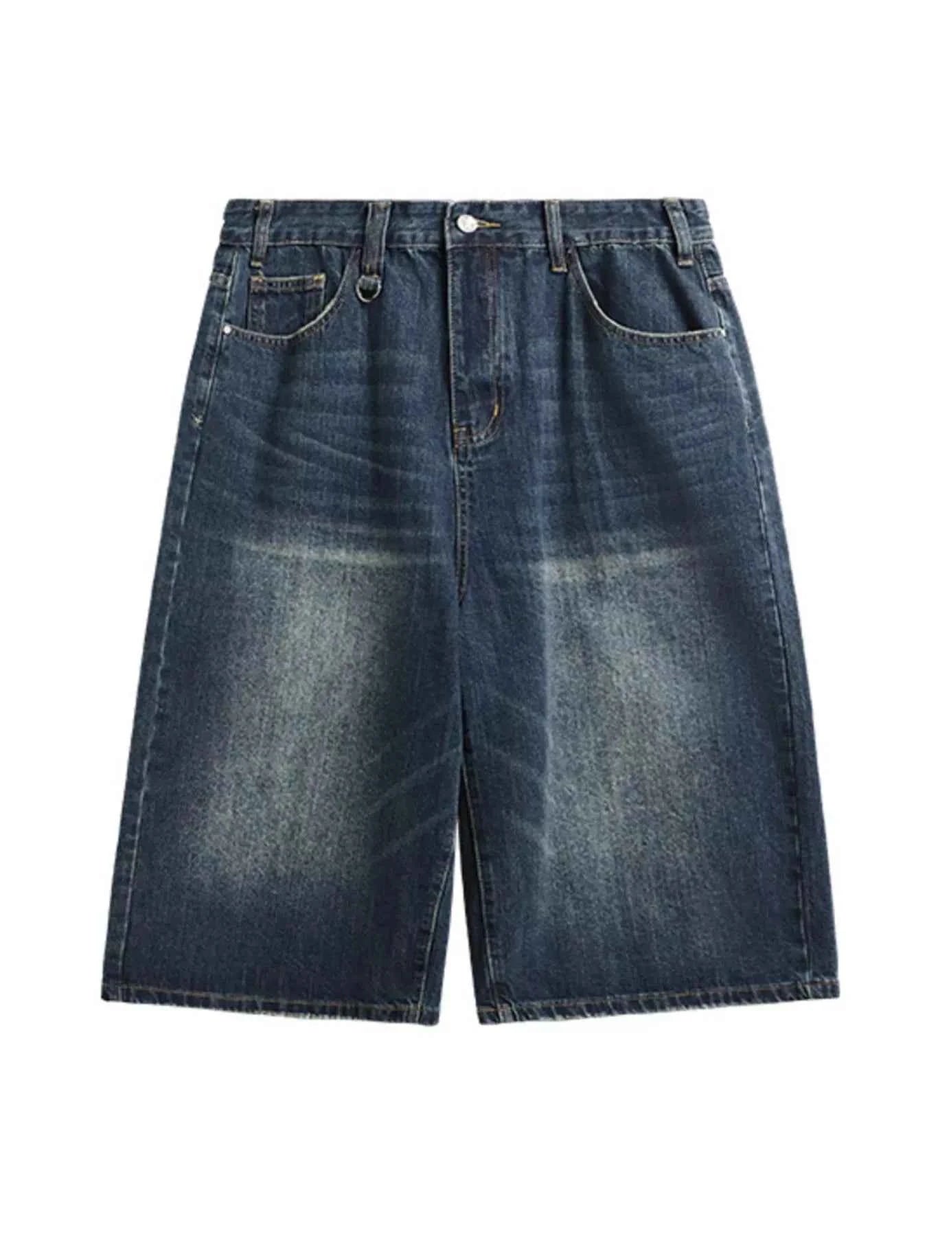 Men's Washed Wide Leg Demin Shorts