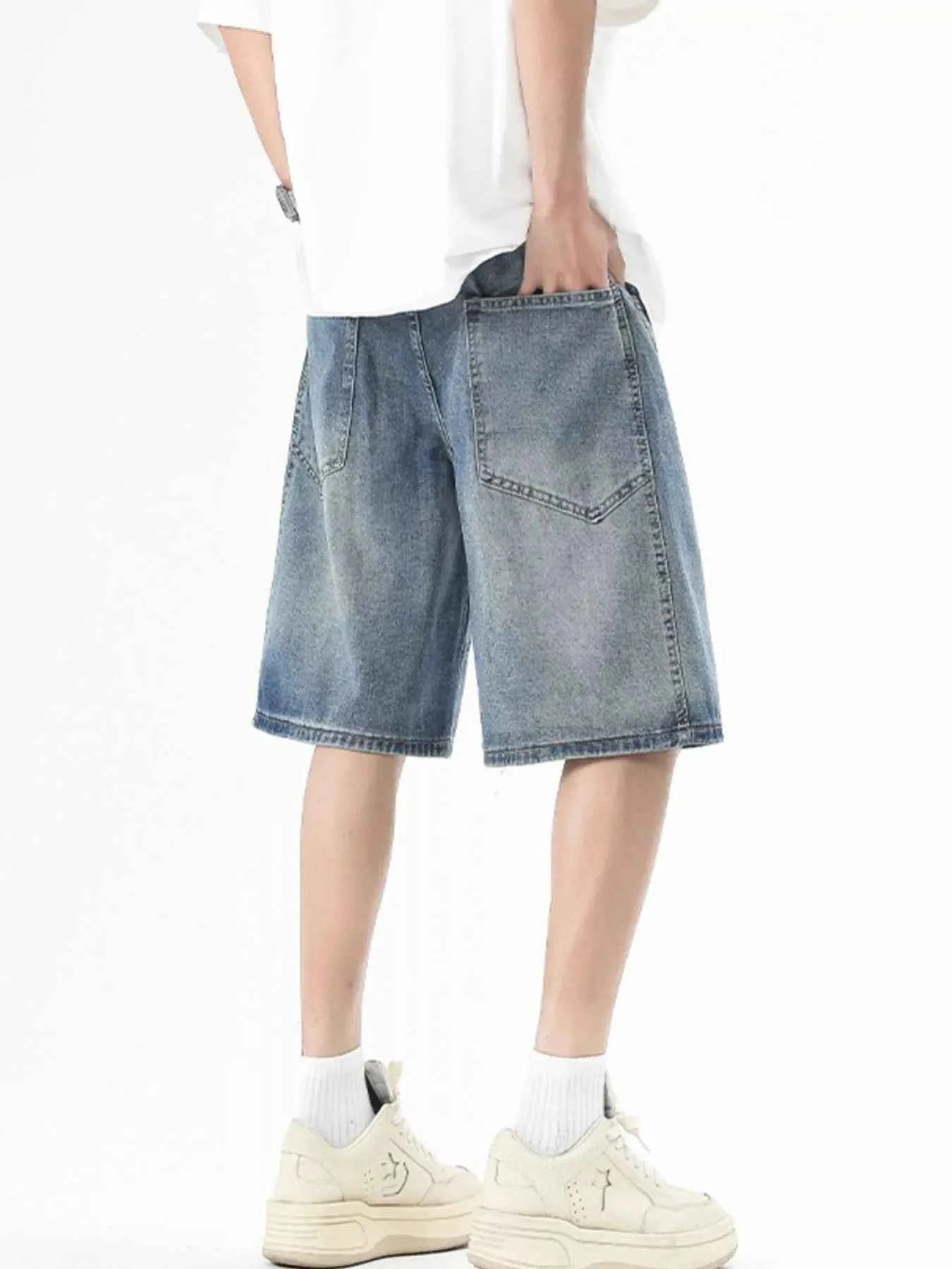 Men's Plus Size Washed Denim Shorts