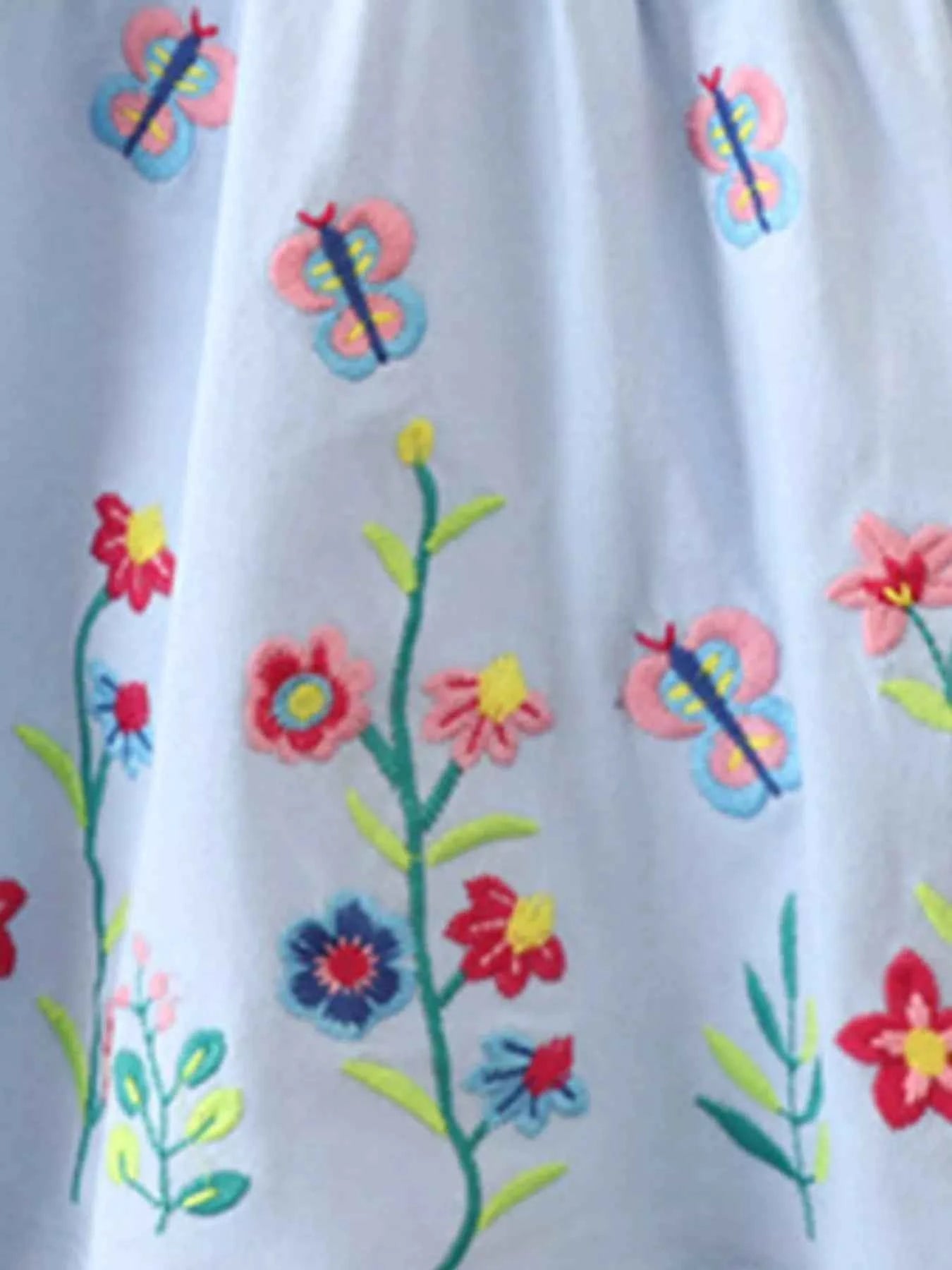 Children's Butterfly Floral Peter Pan Collar Dress