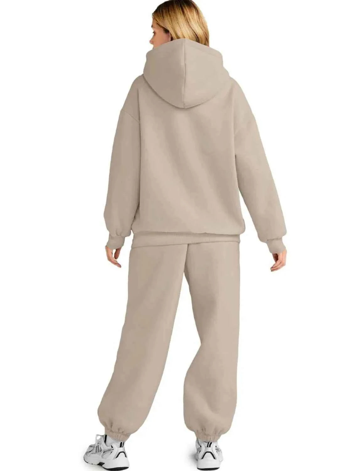 Full Size Kangaroo Pocket Hoodie and Joggers Set Plus Size