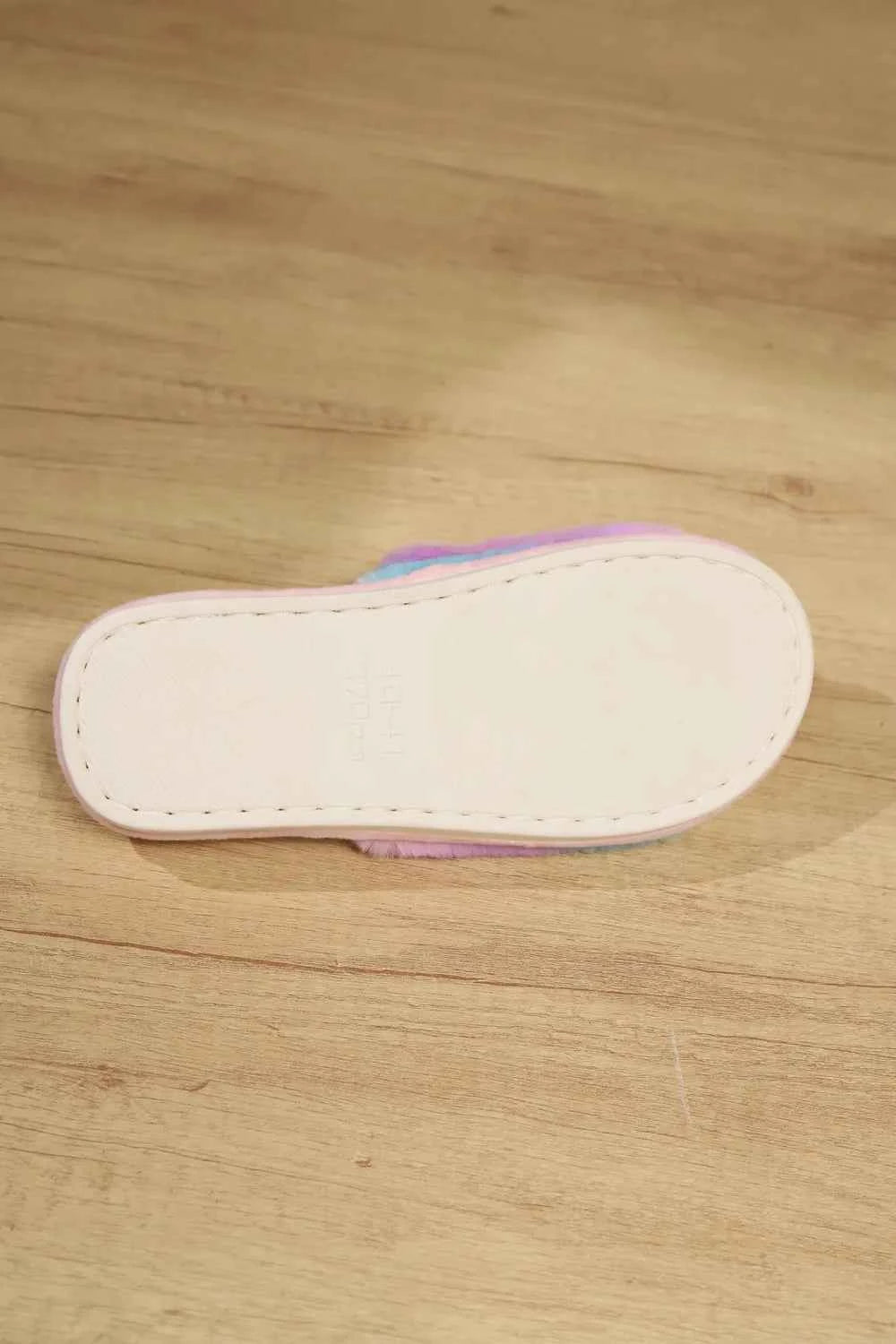 Color Block Open Toe Faux Fur PVC Slippers