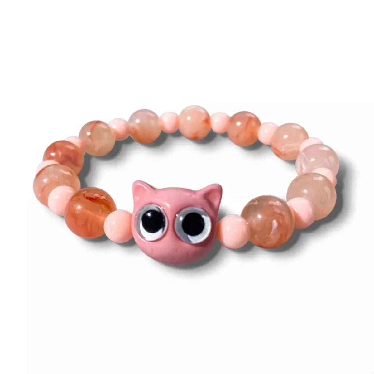 Bead Cat Charm Bracelet