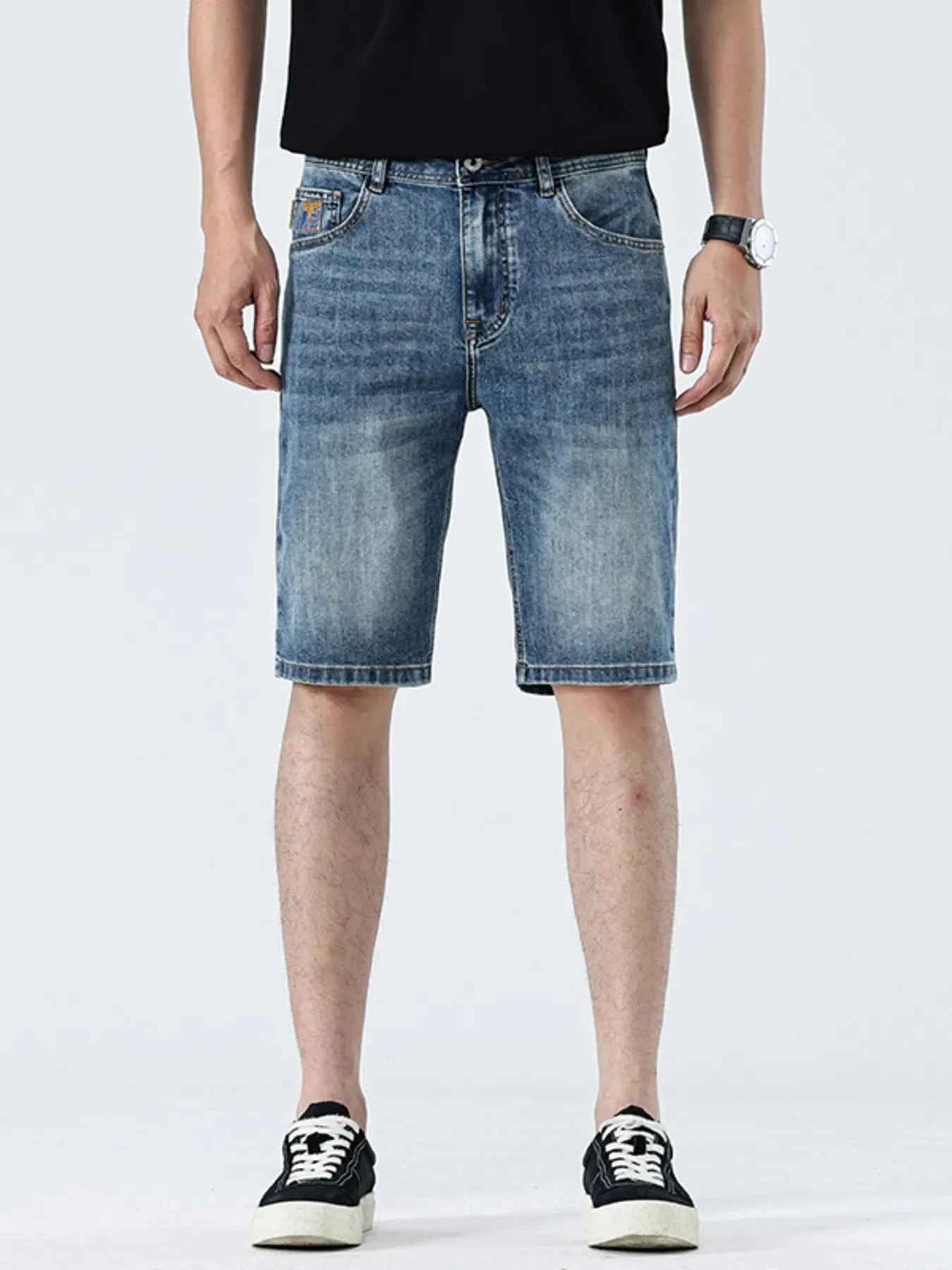 Men's Washed Loose Fit Denim Shorts