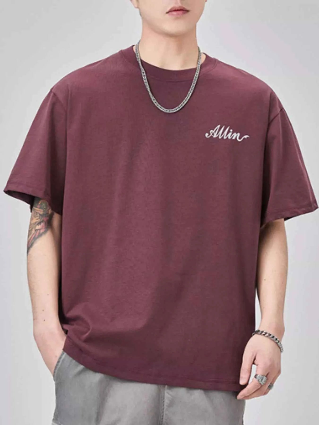 Men's Plus Size Basic Style Round Neck T-Shirt