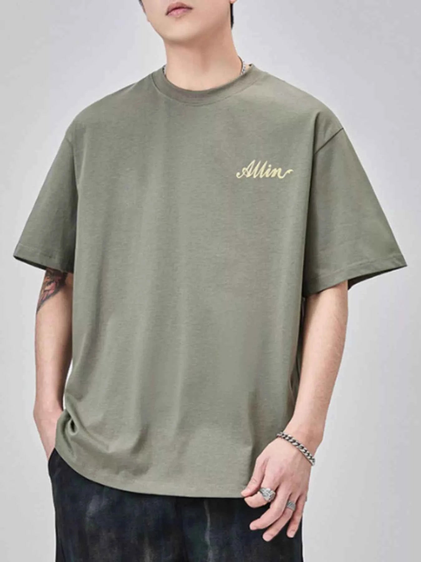 Men's Plus Size Basic Style Round Neck T-Shirt