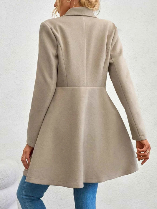 Double-Breasted Wool Blend Coat