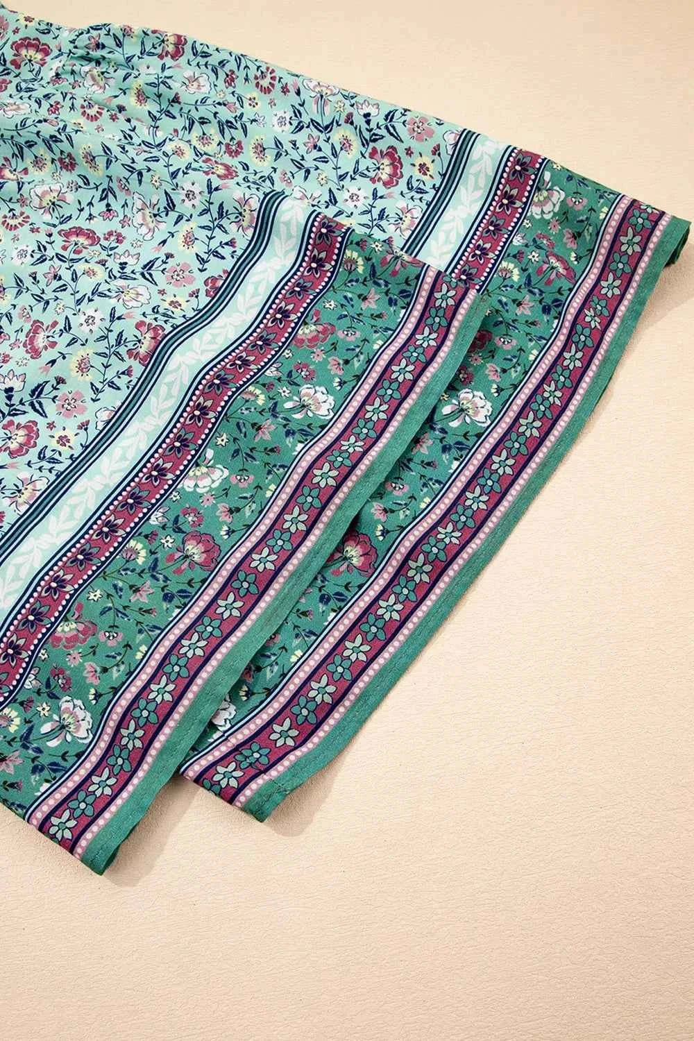 Bohemian Floral Ruffle Bottom Spaghetti Strap Jumpsuit