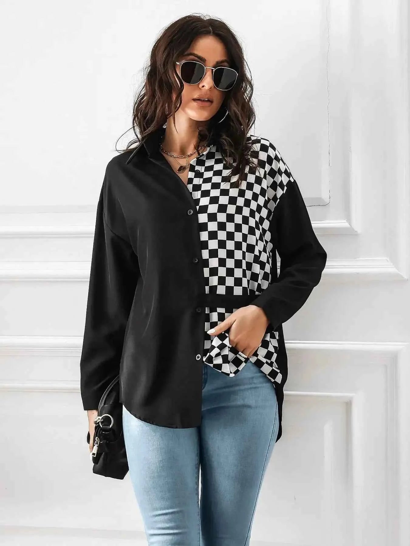 Checkered Pattern Long Sleeve Shirt