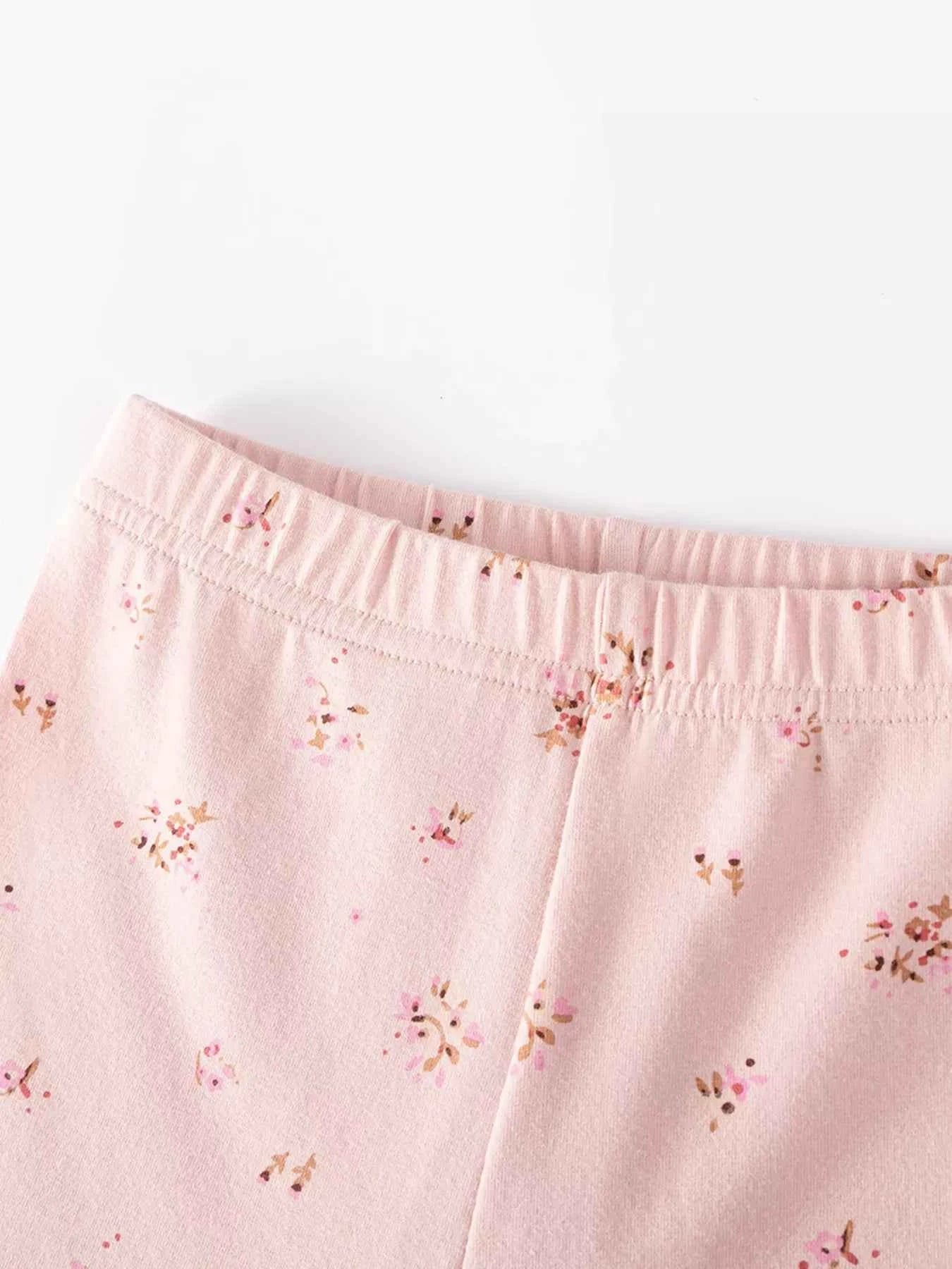 Children's Bunny Applique Peplum Top & Floral Print Leggings Set