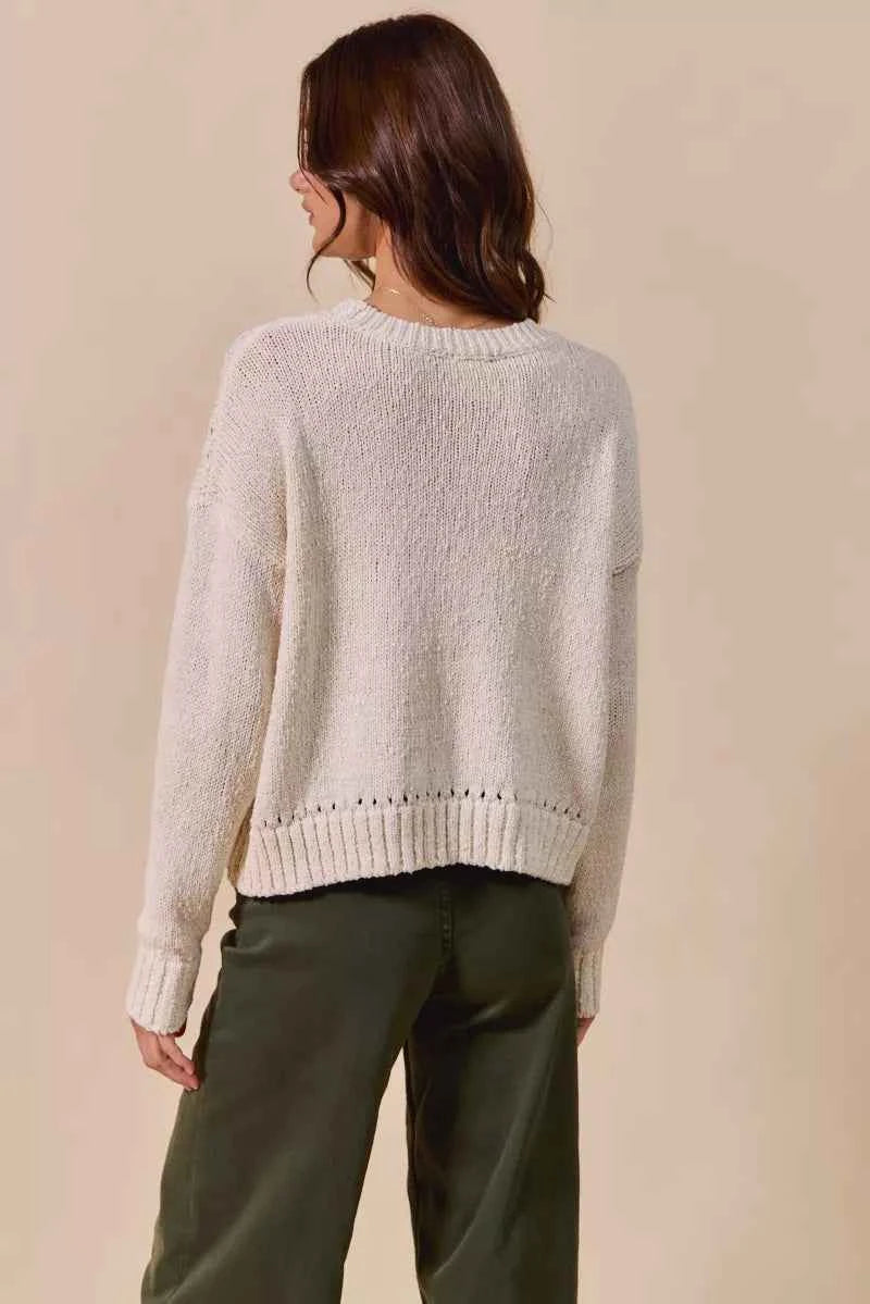 SO ME Vegetable Round Neck Long Sleeve Sweater