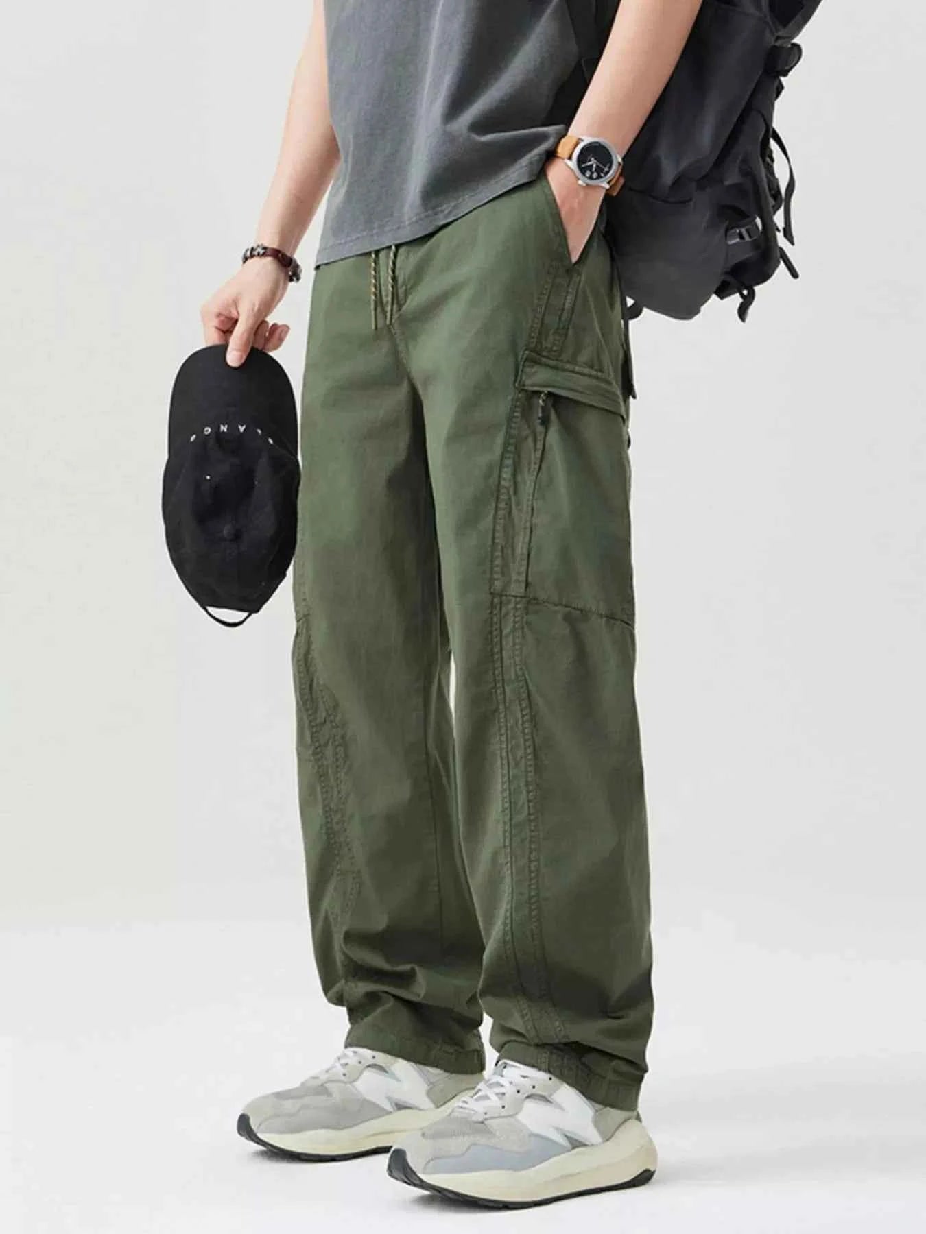 Men's Full Size Wide Leg Cargo Pants Plus Size