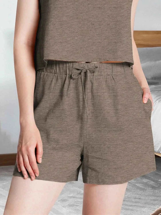 Round Neck Tank and Shorts Set