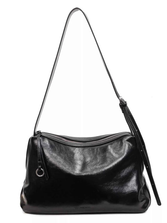 Sleek Faux Leather Hobo Shoulder Bag
