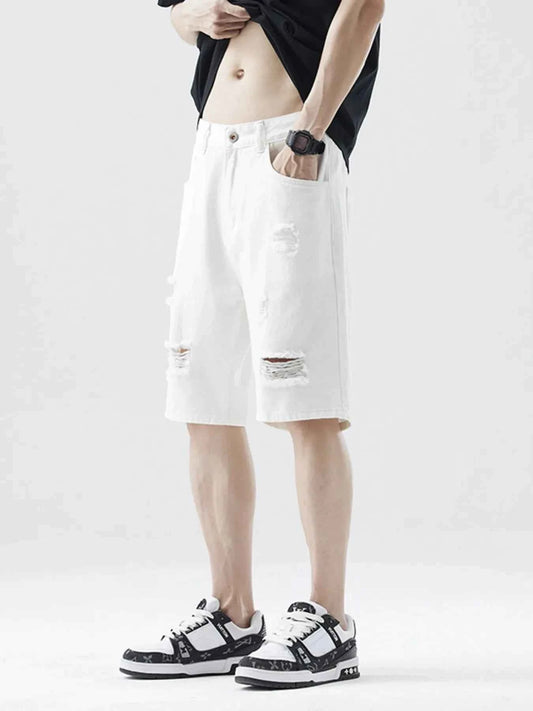 Men's Distressed Denim Shorts