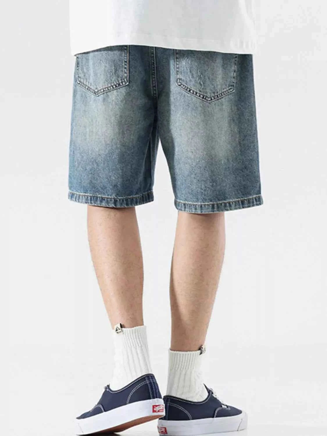 Men's Full Size Relaxed Fit Distressed Denim Shorts Plus Size