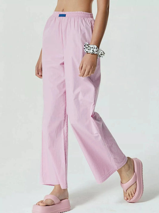 Elastic Waist Wide Leg Pants