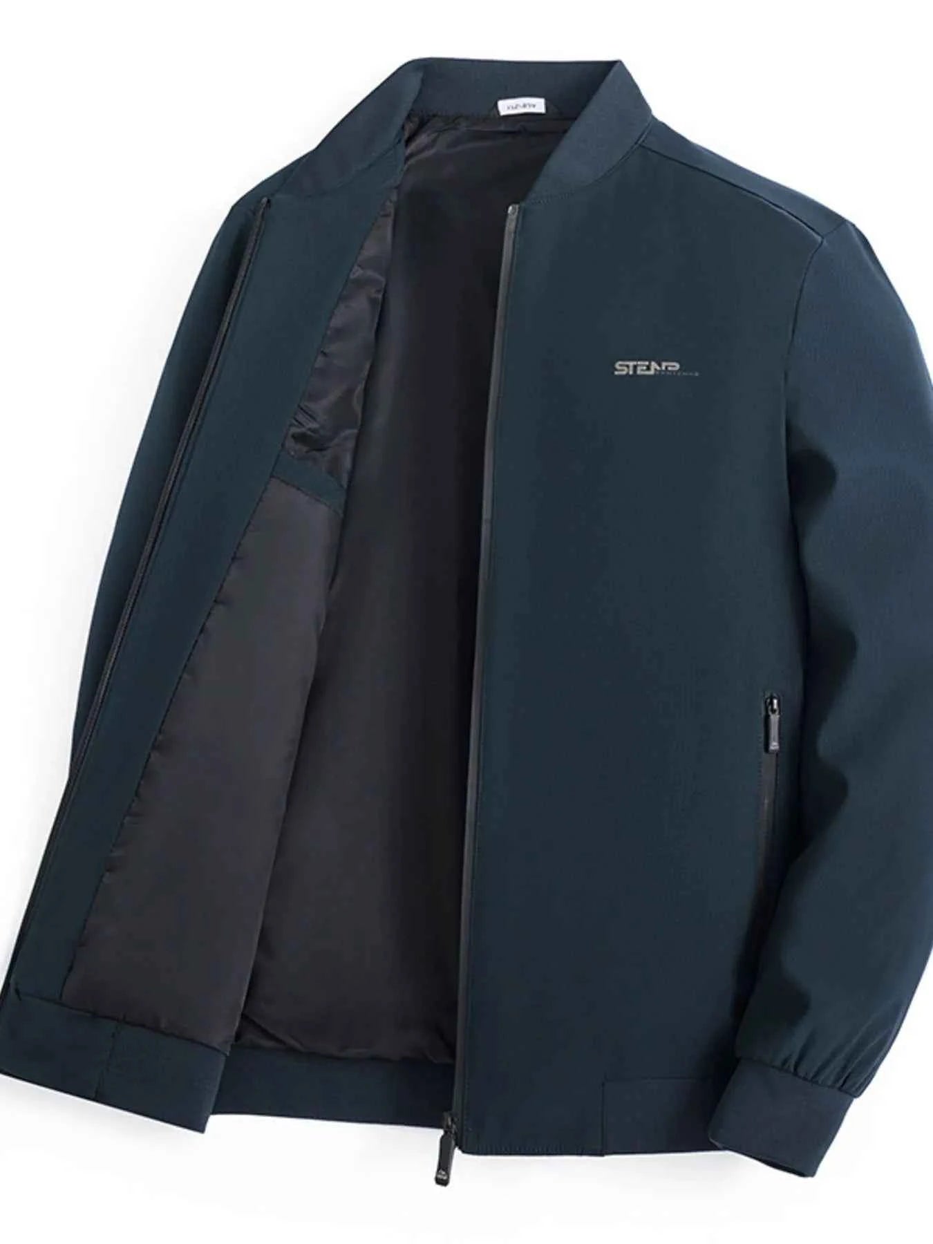 Men's Plus Size Zip-Up Bomber Jacket with Pockets