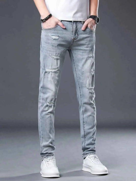 Men's Distressed Slim Fit Jeans