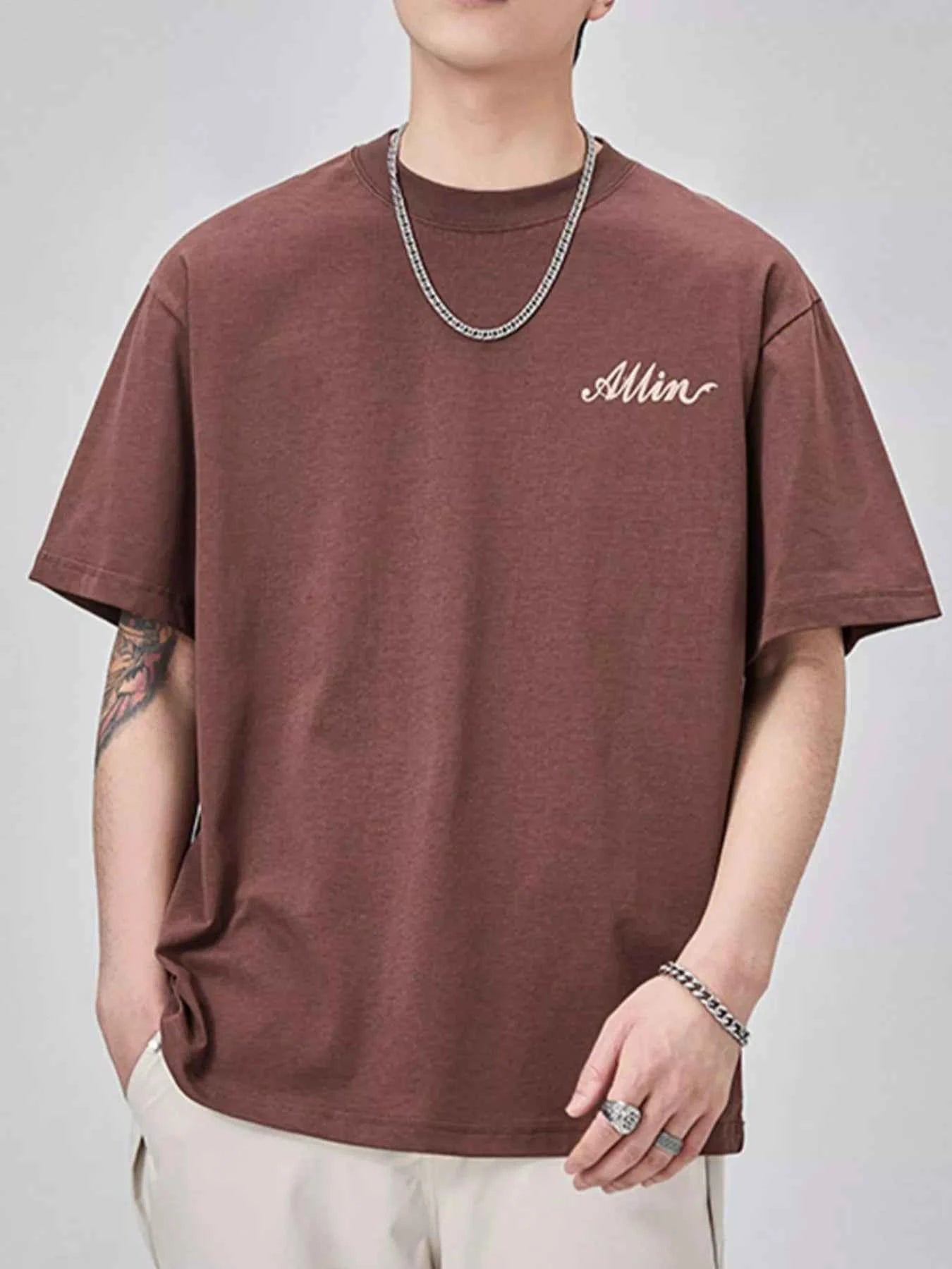 Men's Plus Size Basic Style Round Neck T-Shirt
