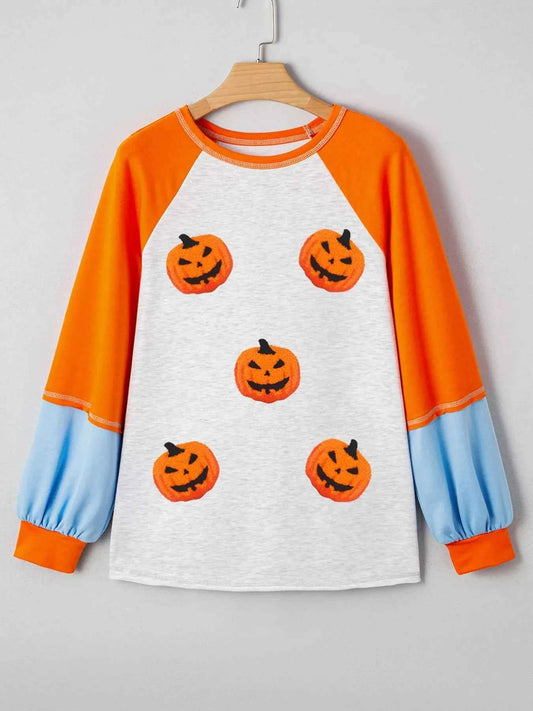 Halloween Pumpkin Print Long Sleeve T-Shirt