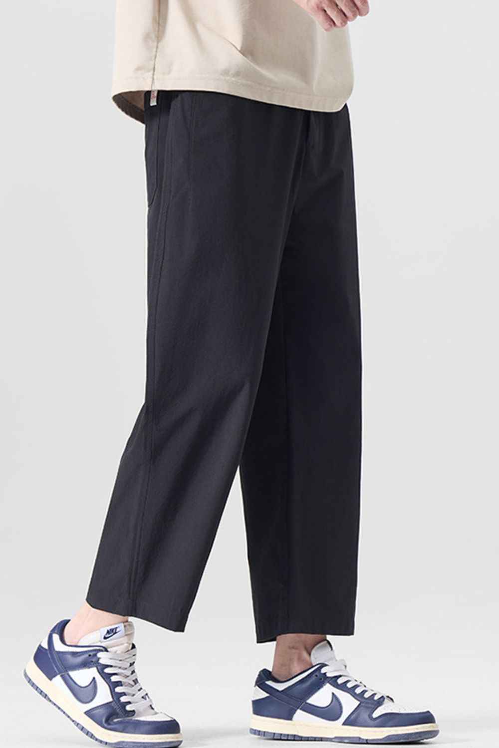 Men's Plus Size Casual Loose-Fit Cropped Pants