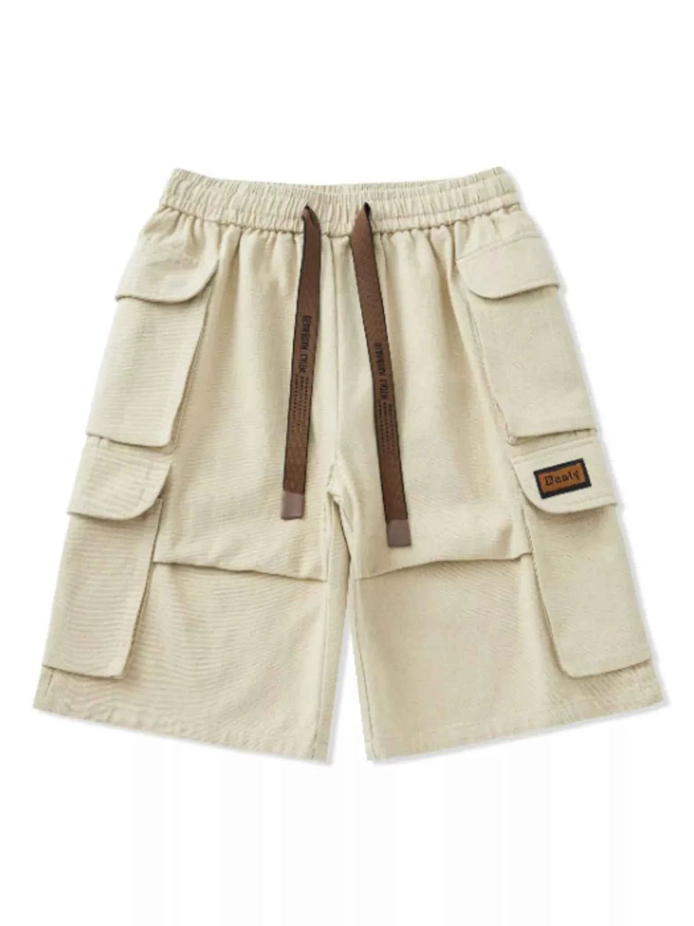 Men's Plus Size Drawstring Wide Leg Cargo Shorts