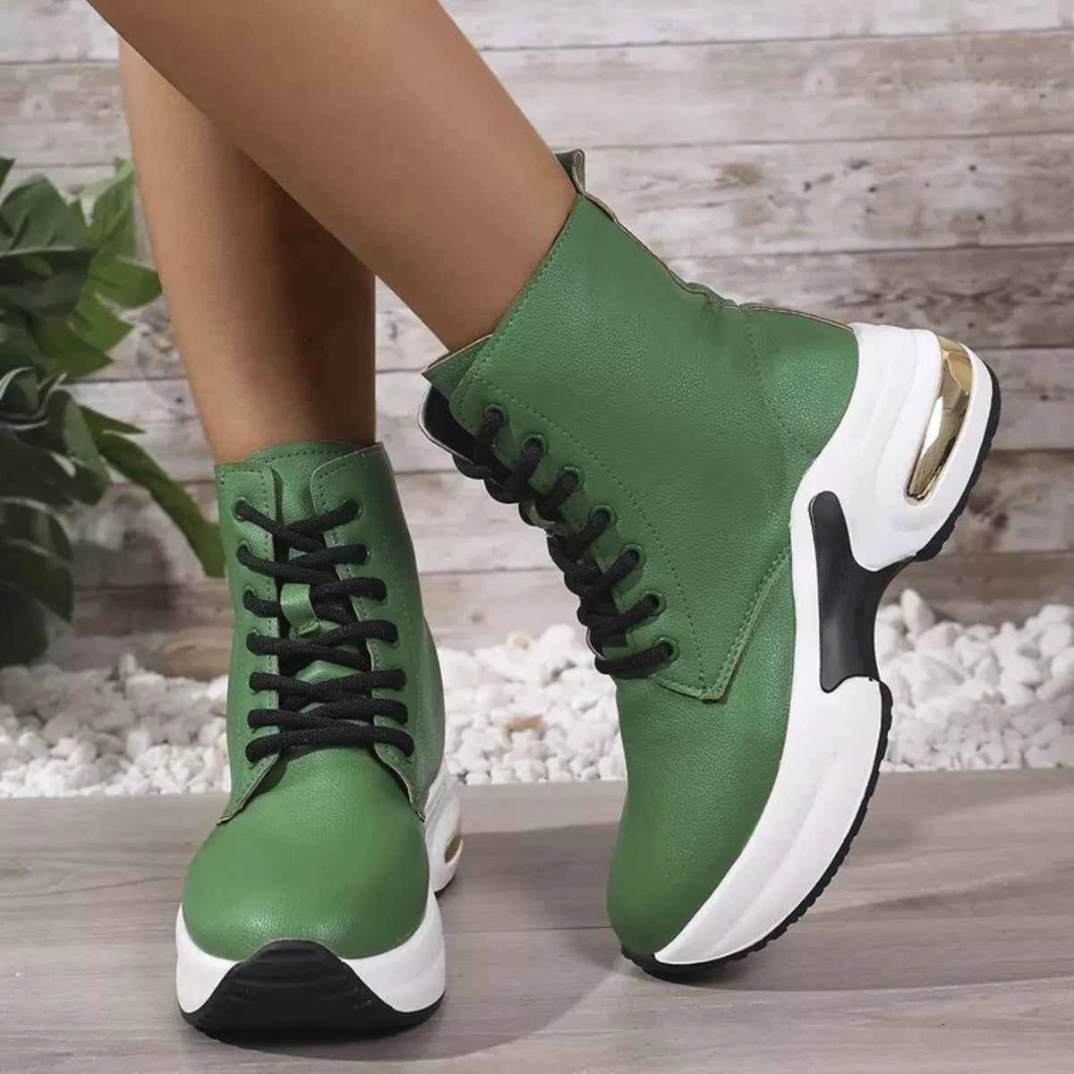 Lace Up Platform Ankle Boots