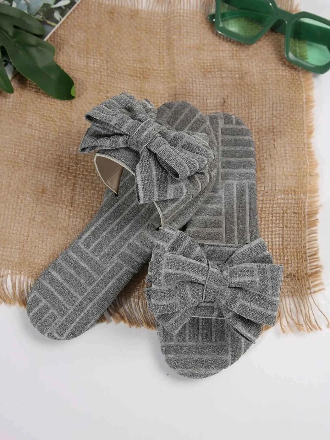 Bow Knot Open Toe Slippers