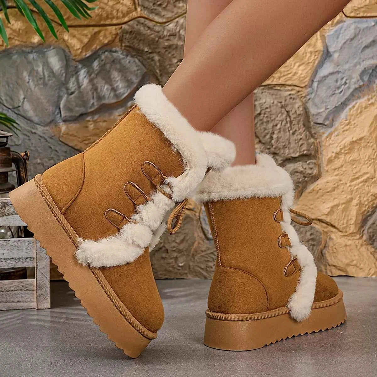 Round Toe Platform Boots