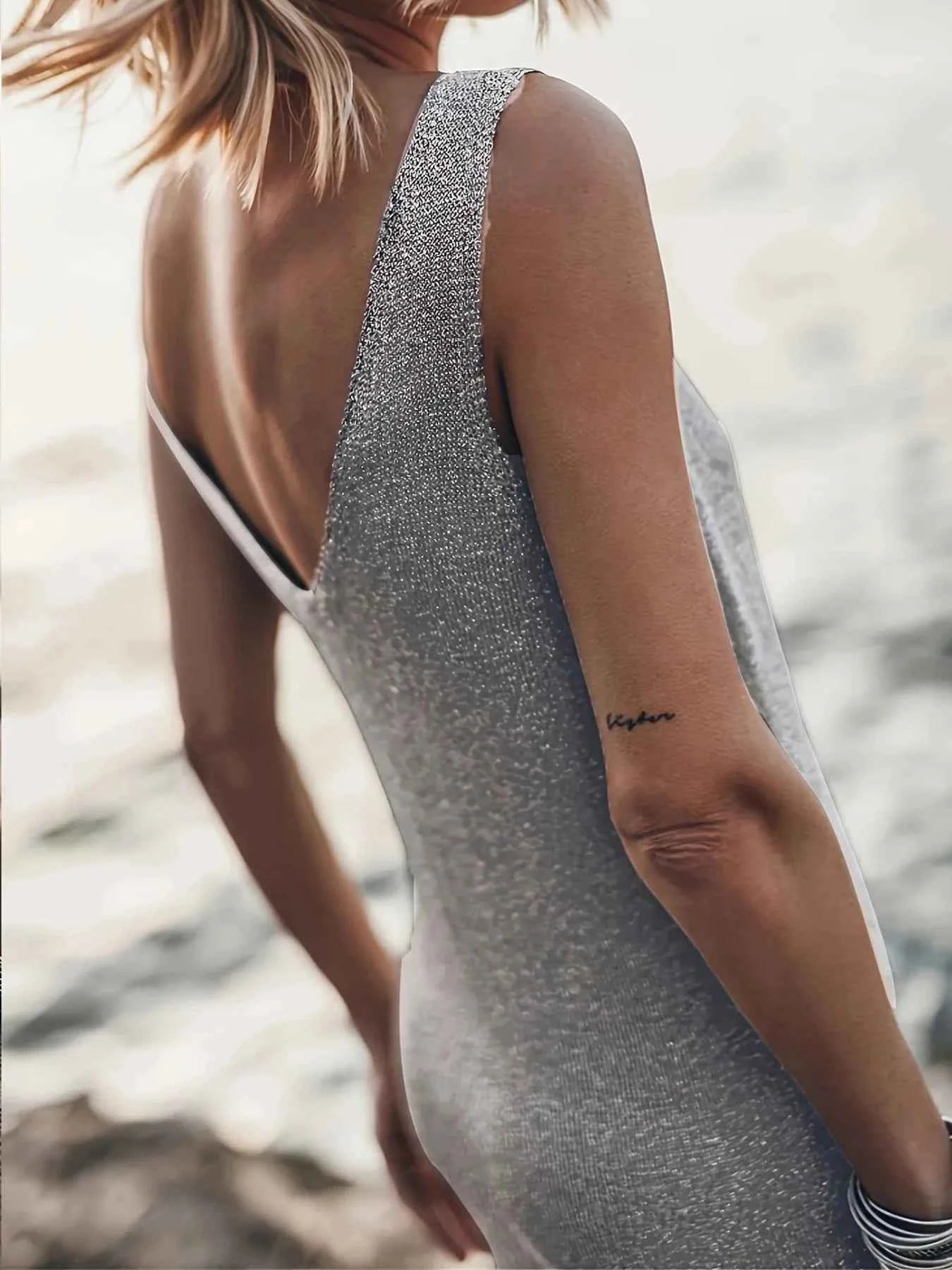 V-Neck Sleeveless Midi Dress