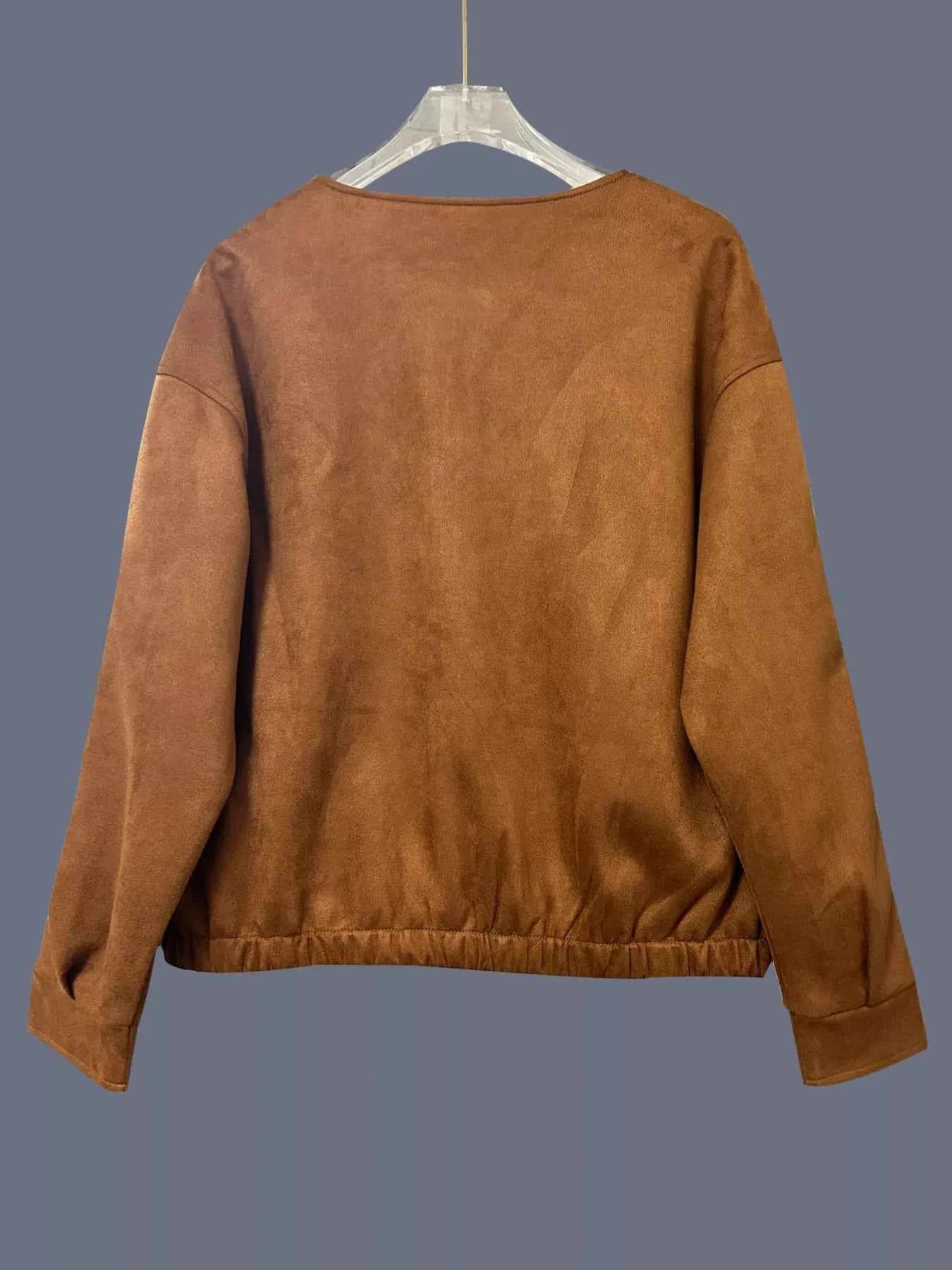 Zip Up Dropped Shoulder Jacket