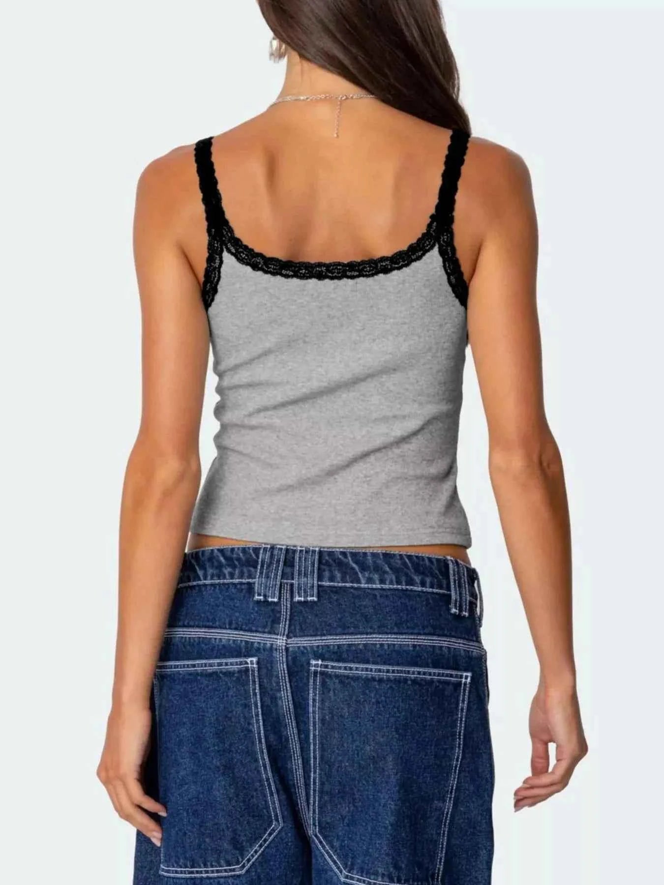 Lace Detail Contrast Trim Cami