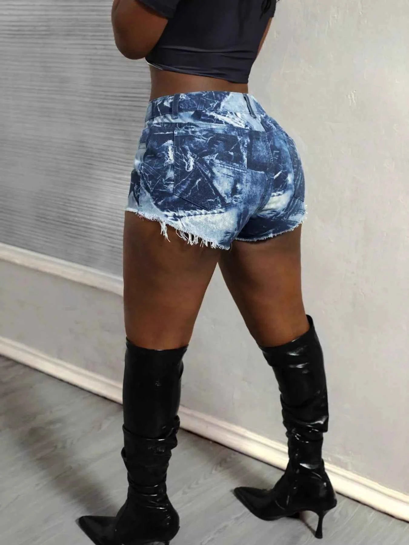 Raw Hem Denim Shorts