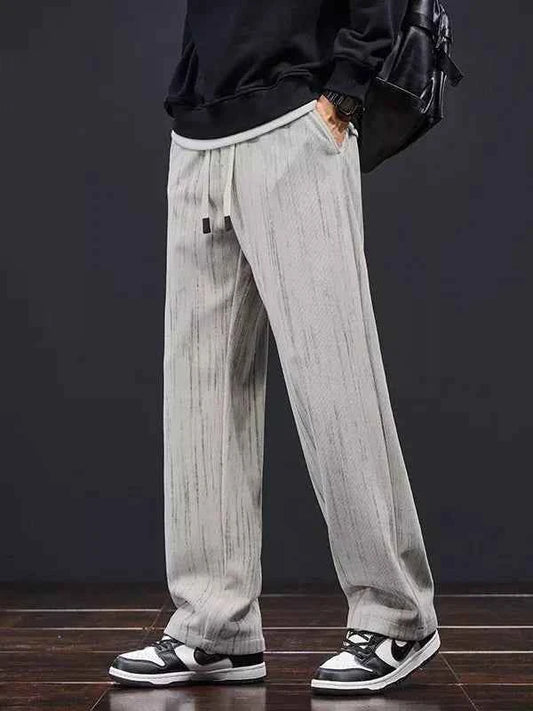 Men's Plus Size Drawstring Wide Leg Pants
