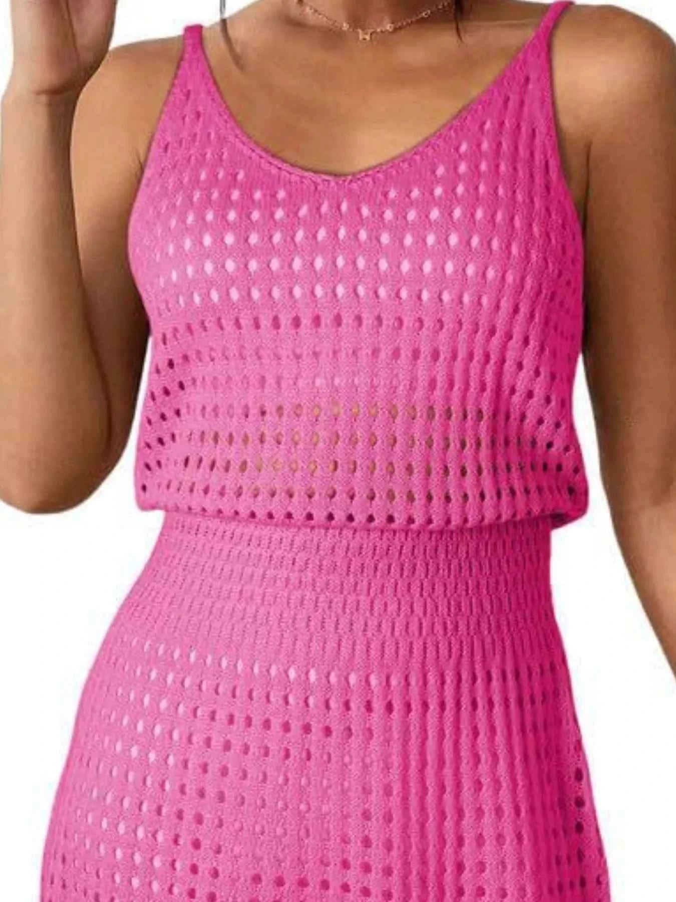 Crochet Sleeveless Knit Cover Up Dress