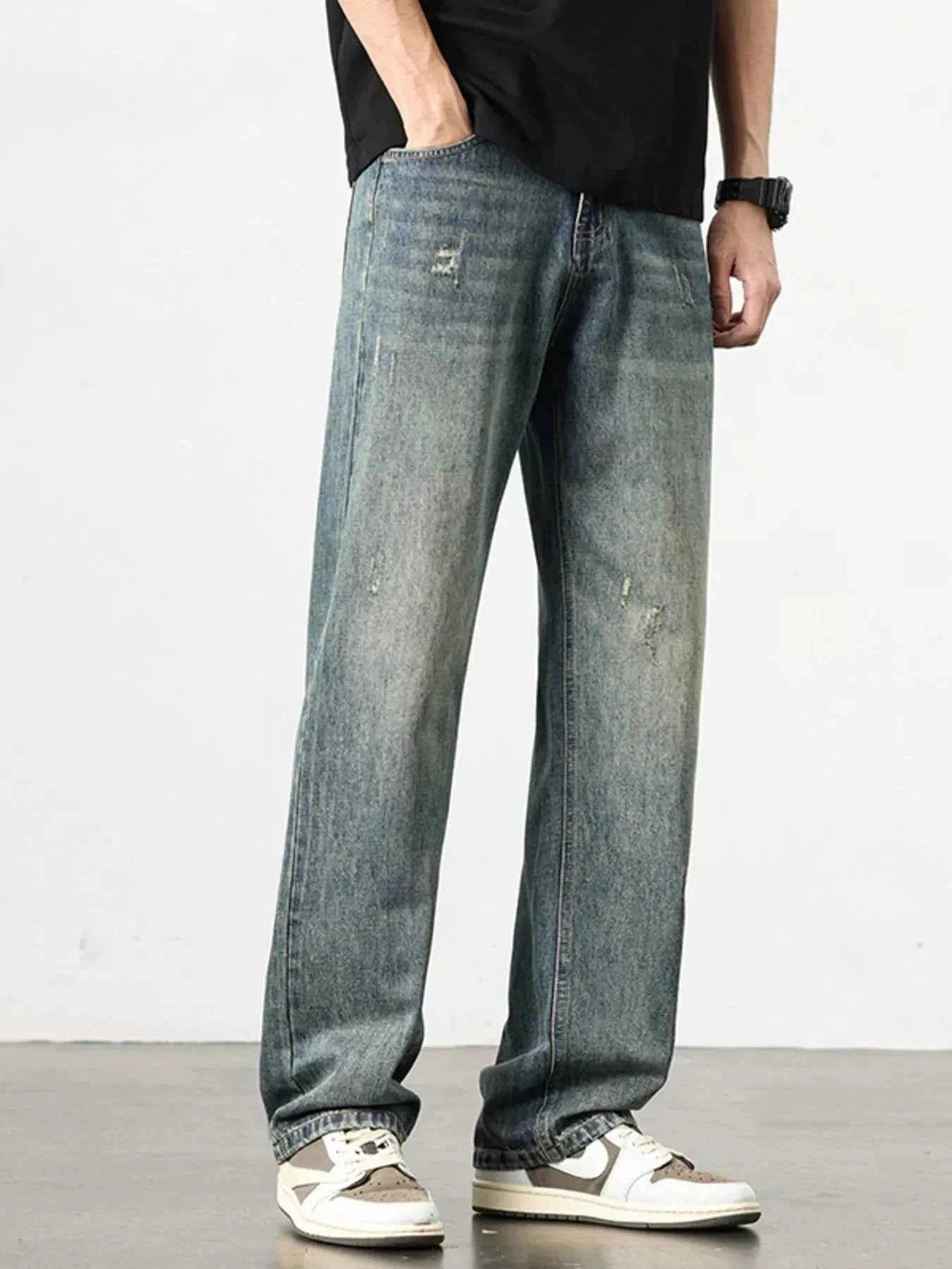 Men's Washed Wide Leg Jeans