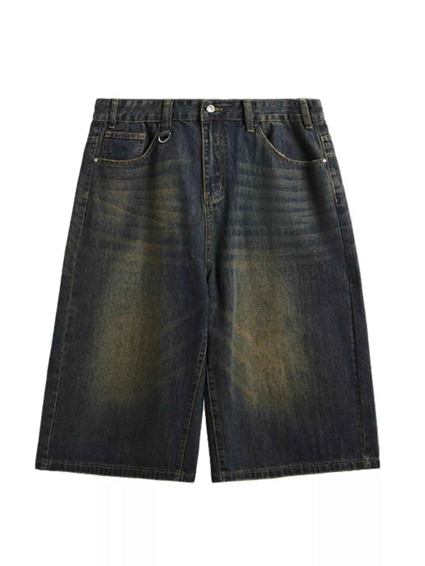 Men's Washed Wide Leg Demin Shorts