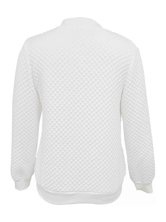 Textured Zip Up Long Sleeve Jacket