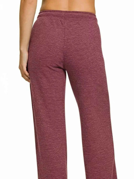 Zenana Ribbed Drawstring Lounge Pants