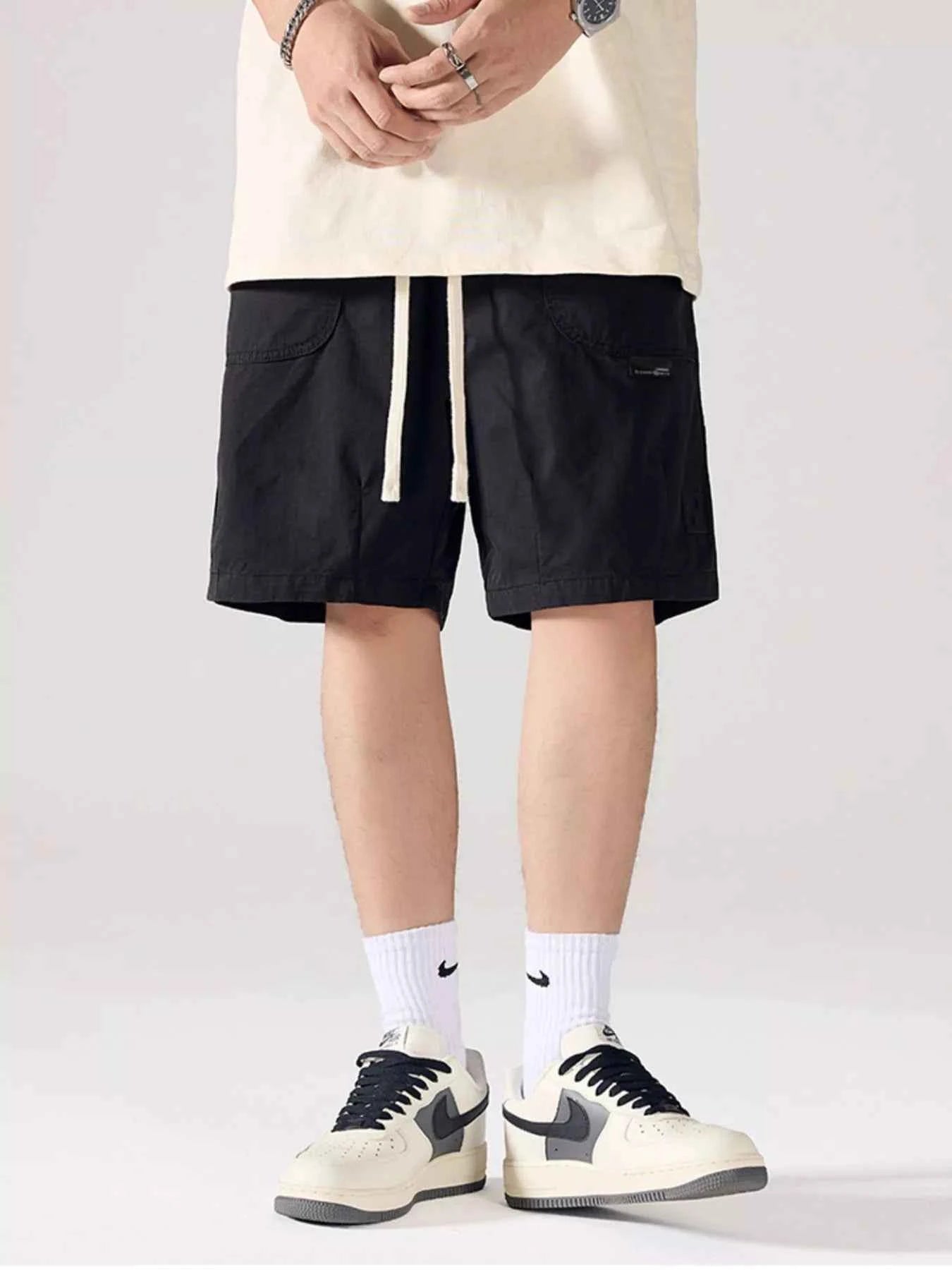 Men's Full Size Cargo Drawstring Shorts Plus Size