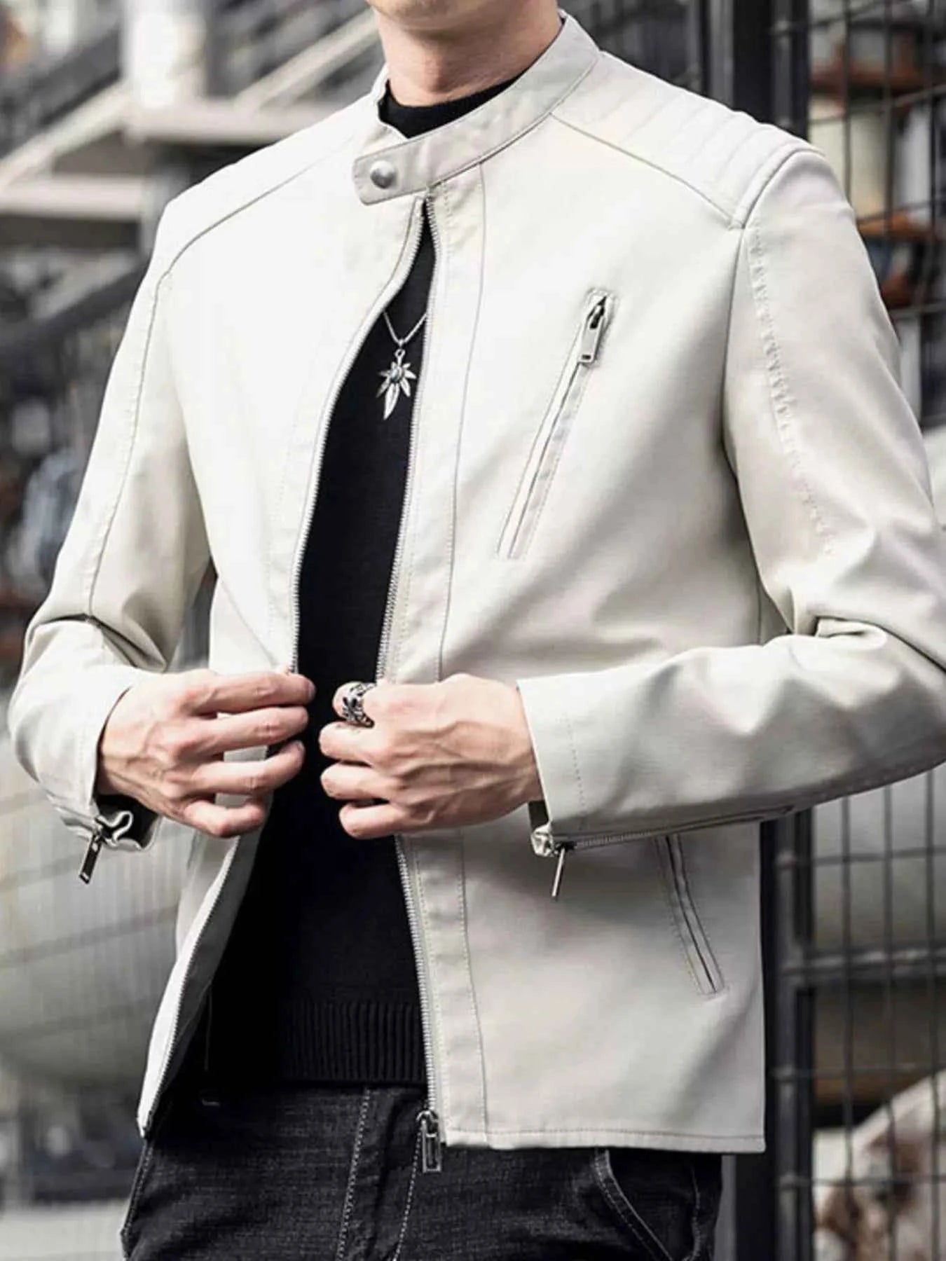 Men's Plus Size Zip Up Long Sleeve Jacket