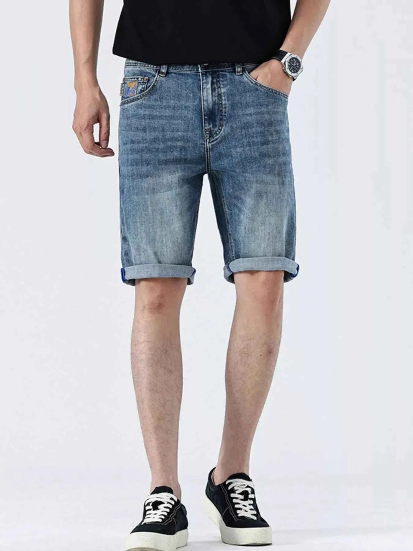 Men's Washed Loose Fit Denim Shorts